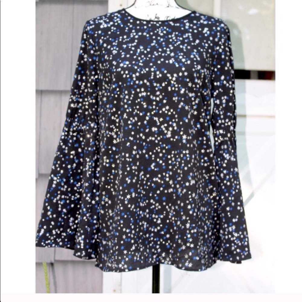 NWT Michael Kors glitter stars print Bell sleeve